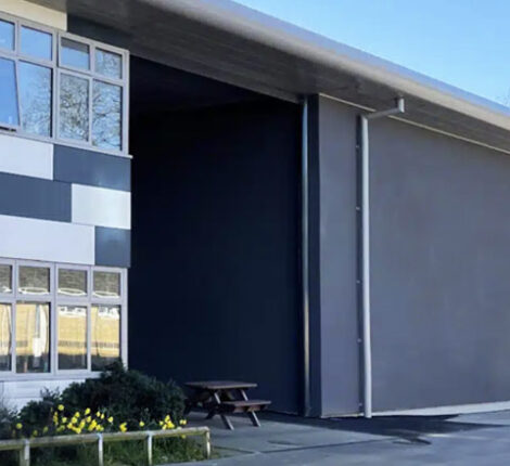 Exterior of theatre auditorium at Queen Elizabeth's Grammar School, Kent